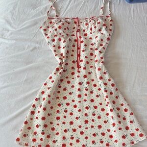 Elegant Red Floral Mini Dress